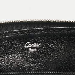 Pre Owned Cartier Black Leather Marcello de Cartier Continental Wallet