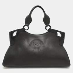 Cartier Black/Graphite Karung And Leather Medium Marcello de Cartier Bag