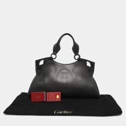 Cartier Black/Graphite Karung And Leather Medium Marcello de Cartier Bag