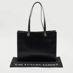Pre Owned Cartier Black Leather Panthere Tote