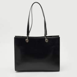 Pre Owned Cartier Black Leather Panthere Tote