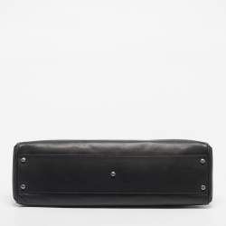 Pre Owned Cartier Black Karung and Leather Medium Marcello de Cartier Bag