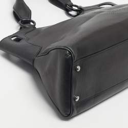 Pre Owned Cartier Black Karung and Leather Medium Marcello de Cartier Bag