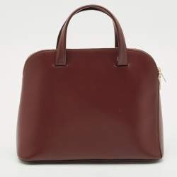 Pre Owned Cartier Burgundy Leather and Suede Must C Satchel