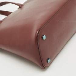 Pre Owned Cartier Burgundy Leather and Suede Must C Satchel