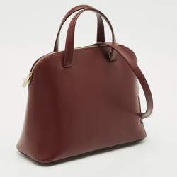 Pre Owned Cartier Burgundy Leather and Suede Must C Satchel