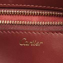 Pre Owned Cartier Burgundy Leather and Suede Must C Satchel