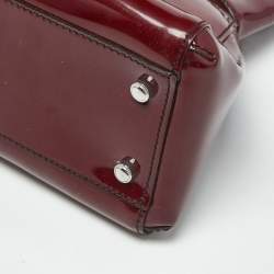 Pre Owned Cartier Dark Red Patent Leather Small Marcello De Cartier Tote