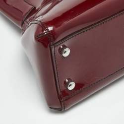 Pre Owned Cartier Dark Red Patent Leather Small Marcello De Cartier Tote