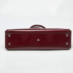 Pre Owned Cartier Dark Red Patent Leather Small Marcello De Cartier Tote