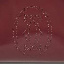 Pre Owned Cartier Dark Red Patent Leather Small Marcello De Cartier Tote