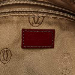 Pre Owned Cartier Dark Red Patent Leather Small Marcello De Cartier Tote