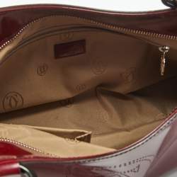 Pre Owned Cartier Dark Red Patent Leather Small Marcello De Cartier Tote