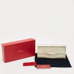 Pre Owned Cartier Pale Gold Leather Love Continental Wallet