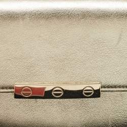 Pre Owned Cartier Pale Gold Leather Love Continental Wallet