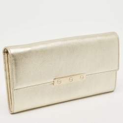 Pre Owned Cartier Pale Gold Leather Love Continental Wallet