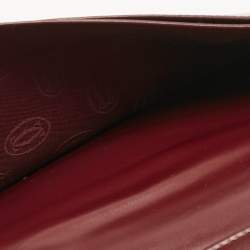 Pre Owned Cartier Burgundy Leather Le Must De Cartier Long Wallet