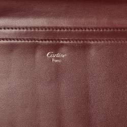 Pre Owned Cartier Burgundy Leather Le Must De Cartier Long Wallet