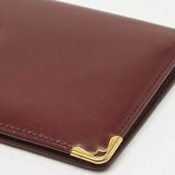 Pre Owned Cartier Burgundy Leather Le Must De Cartier Long Wallet
