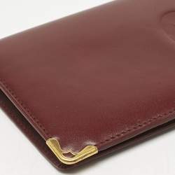 Pre Owned Cartier Burgundy Leather Le Must De Cartier Long Wallet