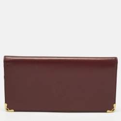 مملوكة مسبقًا Cartier Burgundy Leather Le Must De Cartier Long Wallet