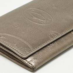 Pre Owned Cartier Gold Leather Happy Birthday Flap Continental Wallet