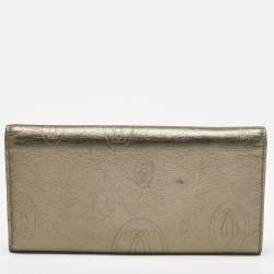 Pre Owned Cartier Gold Leather Happy Birthday Flap Continental Wallet
