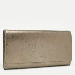 Pre Owned Cartier Gold Leather Happy Birthday Flap Continental Wallet