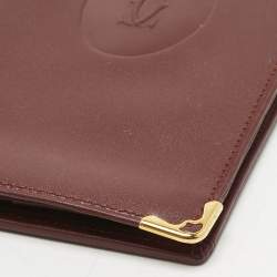 Pre Owned Cartier Burgundy Leather Le Must De Cartier Long Wallet