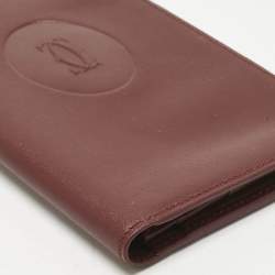 Pre Owned Cartier Burgundy Leather Le Must De Cartier Long Wallet