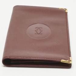 Pre Owned Cartier Burgundy Leather Le Must De Cartier Long Wallet