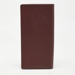 Pre Owned Cartier Burgundy Leather Le Must De Cartier Long Wallet