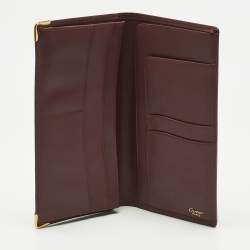 Pre Owned Cartier Burgundy Leather Le Must De Cartier Long Wallet