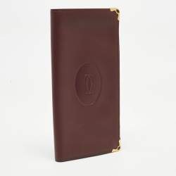 Pre Owned Cartier Burgundy Leather Le Must De Cartier Long Wallet