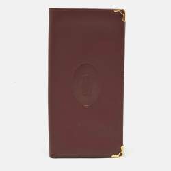 Pre Owned Cartier Burgundy Leather Le Must De Cartier Long Wallet