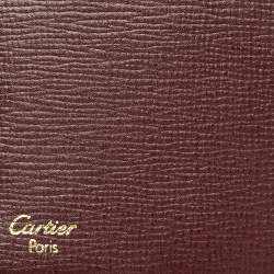 Pre Owned Cartier Burgundy Leather Le Must De Cartier Long Wallet