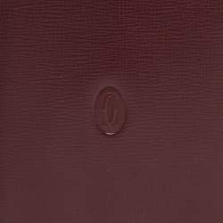 Pre Owned Cartier Burgundy Leather Le Must De Cartier Long Wallet