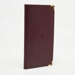 Pre Owned Cartier Burgundy Leather Le Must De Cartier Long Wallet
