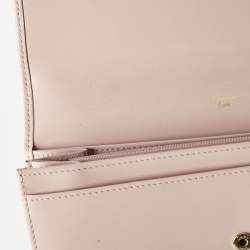 Pre Owned Cartier Light Pink Leather Love Flap Continental Wallet