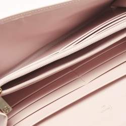 Pre Owned Cartier Light Pink Leather Love Flap Continental Wallet