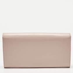 Pre Owned Cartier Light Pink Leather Love Flap Continental Wallet
