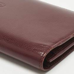 Pre Owned Cartier Burgundy Leather Le Must De Cartier Long Wallet