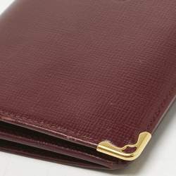 Pre Owned Cartier Burgundy Leather Le Must De Cartier Long Wallet