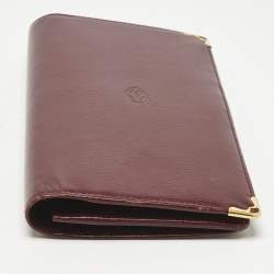 Pre Owned Cartier Burgundy Leather Le Must De Cartier Long Wallet