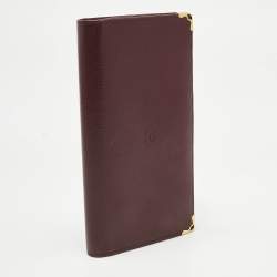 Pre Owned Cartier Burgundy Leather Le Must De Cartier Long Wallet