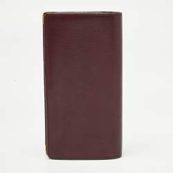 Pre Owned Cartier Burgundy Leather Le Must De Cartier Long Wallet