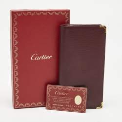 Pre Owned Cartier Burgundy Leather Le Must De Cartier Long Wallet