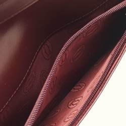 مملوكة مسبقًا Cartier Burgundy Leather Must De Cartier Bi Fold Long Wallet