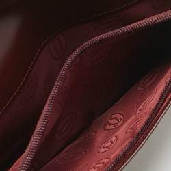 مملوكة مسبقًا Cartier Burgundy Leather Must De Cartier Bi Fold Long Wallet