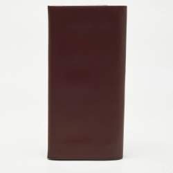 مملوكة مسبقًا Cartier Burgundy Leather Must De Cartier Bi Fold Long Wallet